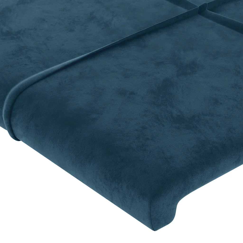 Testiera | Testata ad Orecchio Blu Scuro 103x23x118/128 cm in Velluto