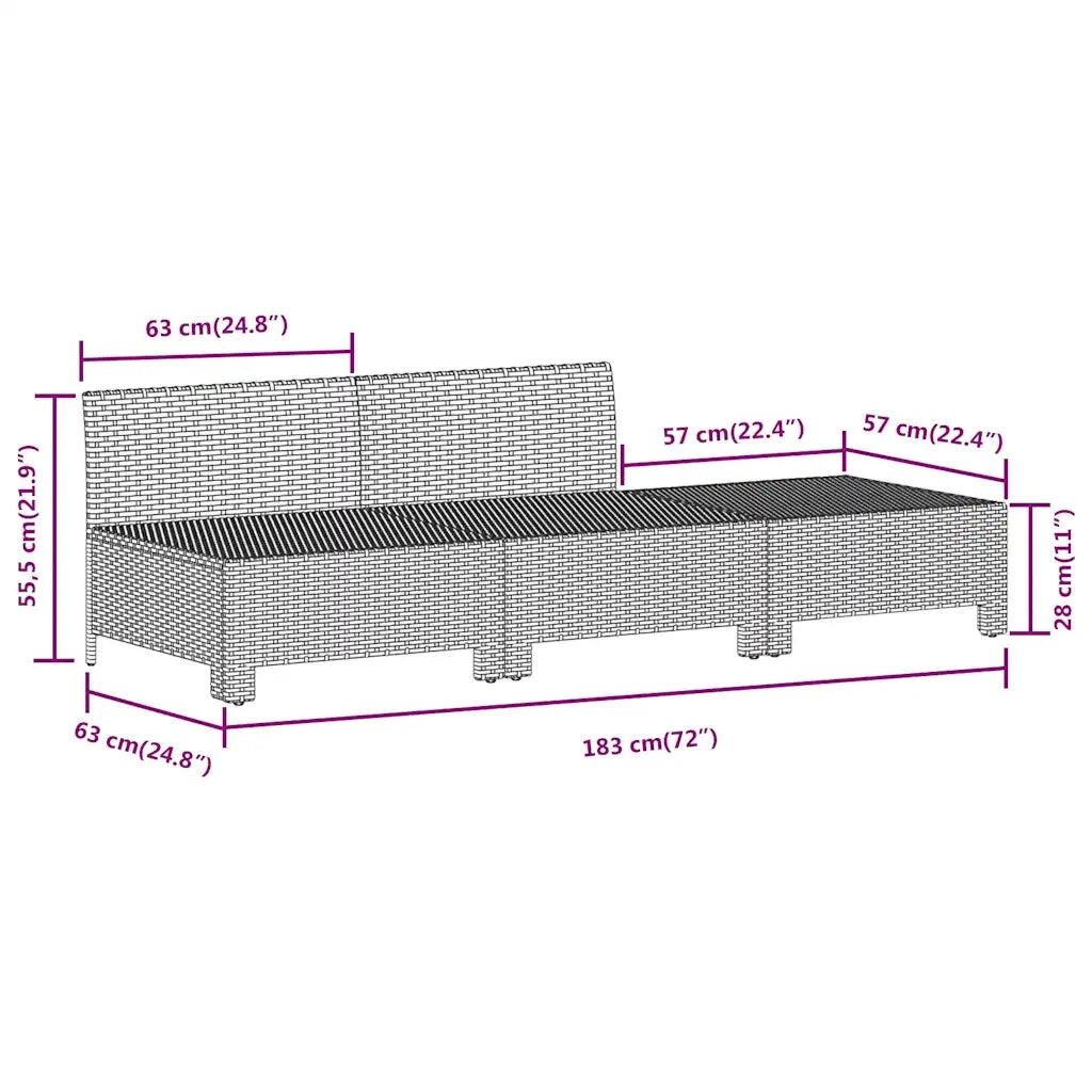 Set da giardino 3 pz | Set Salotto da Giardino con cuscini grigio in polyrattan
