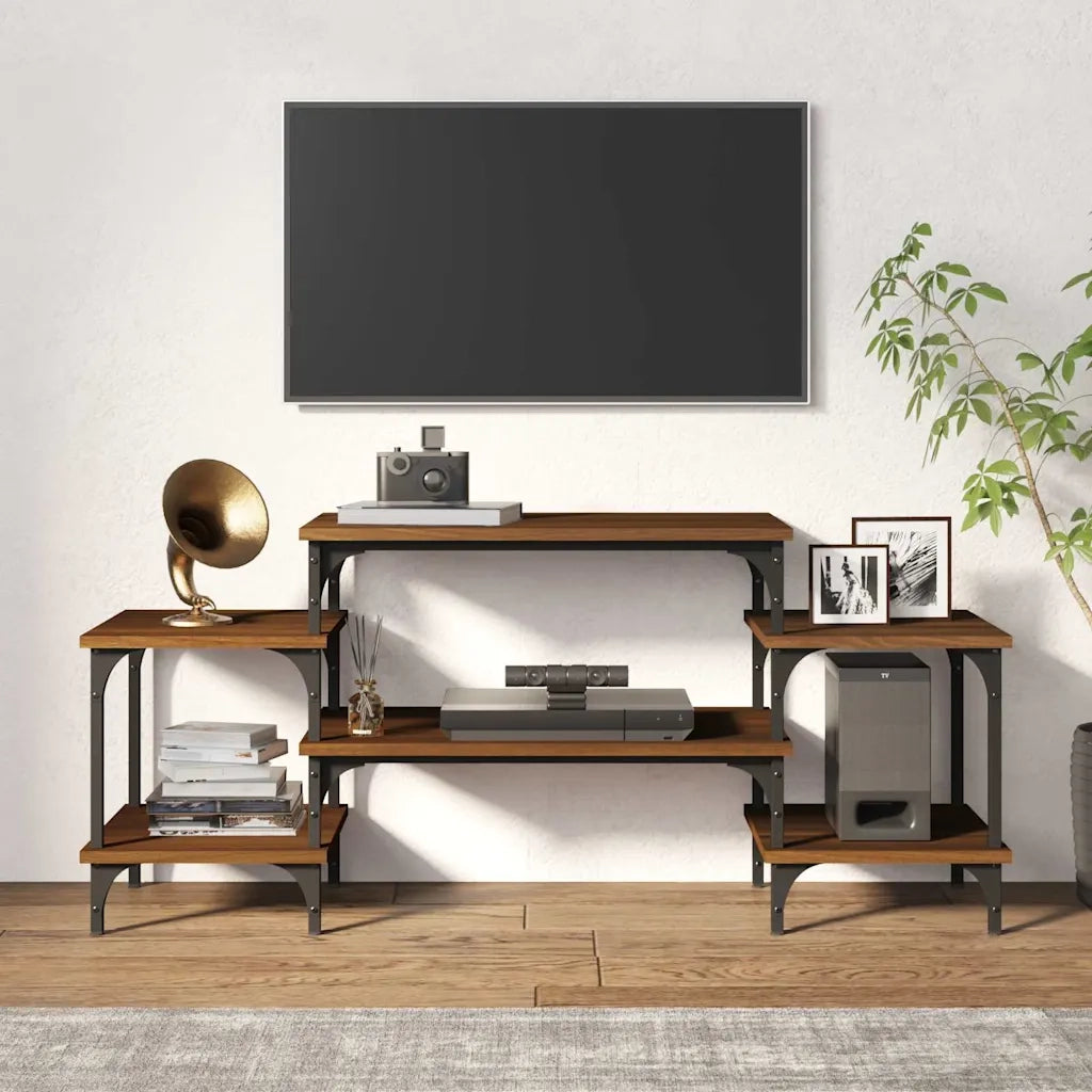 Mobile Porta TV-Mobile per TV-Credenza TV Rovere Marrone 117x35x52 cm Legno Multistrato
