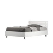 BS COM Letto una piazza e mezza contenitore 120x200 testata dritta con doghe bianco frassino