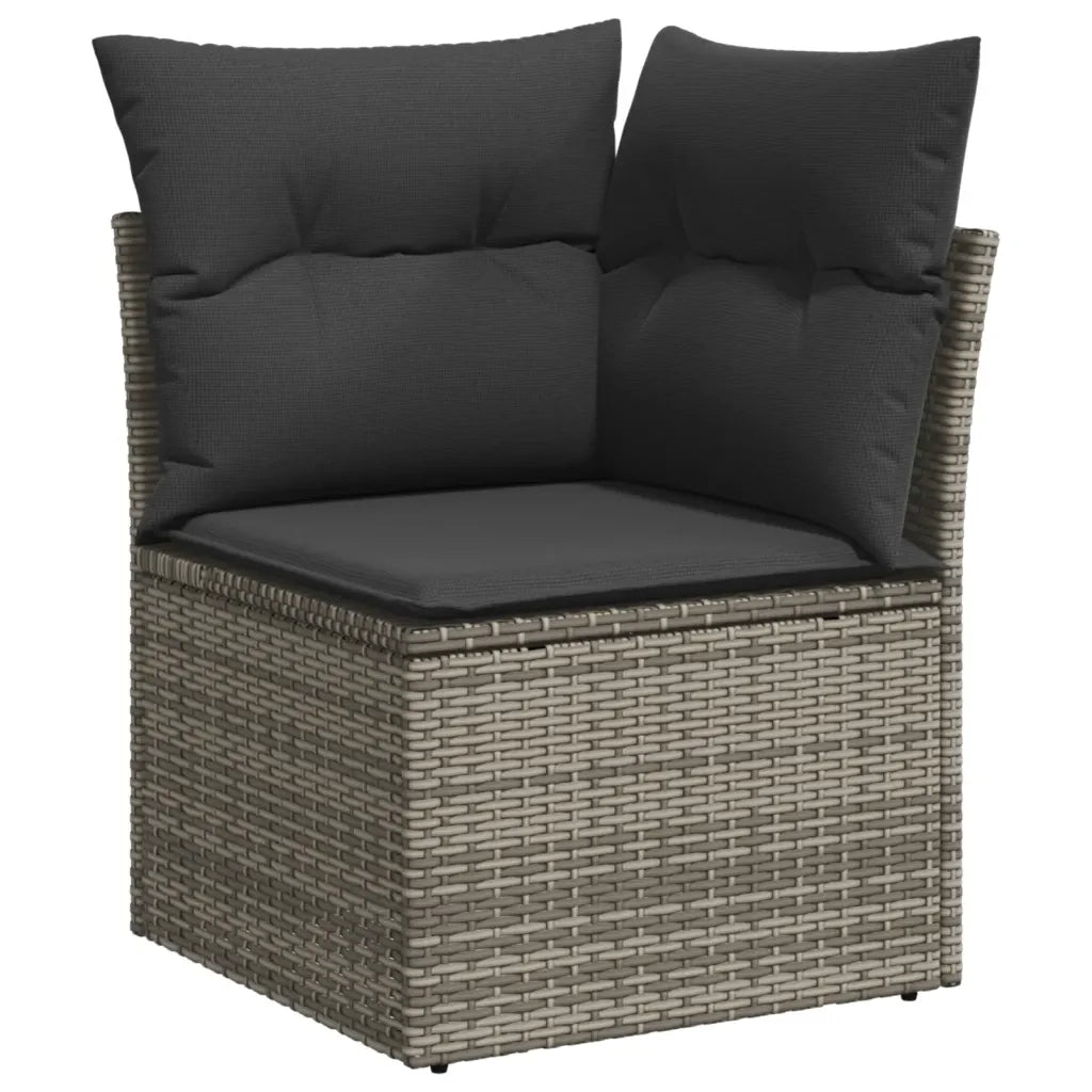 Set Divani da Giardino 7 pz con Cuscini Grigio in Polyrattan 3220219