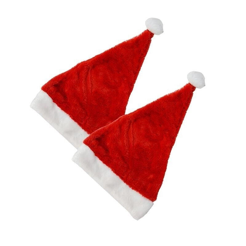 KIT SET 2 PZ MAURY'S CAPPELLO BABBO NATALE FINITURA PELUCHE DIAMETRO 27 CM 36H CM