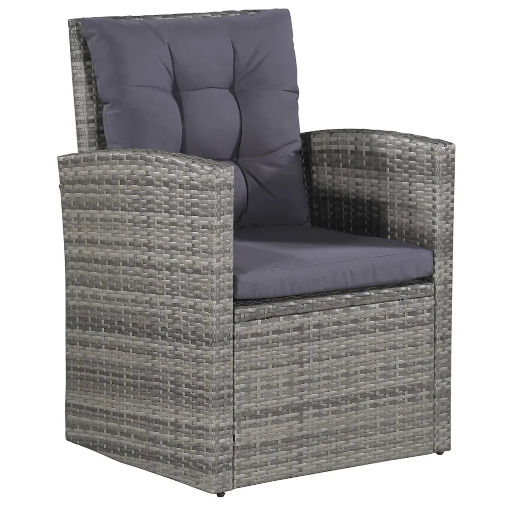 Set Divani da Giardino 6 pz con Cuscini in Polyrattan Grigio 43960