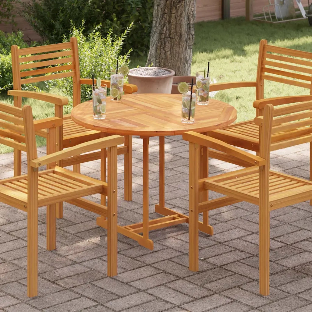Piano Tavolo in Legno Massello di Teak Rotondo 2,5 cm 90 cm 48987