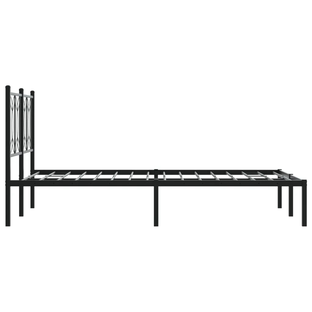 Giroletto con Testiera-Struttura Letto con testiera in Metallo Nero 120x190 cm 207122