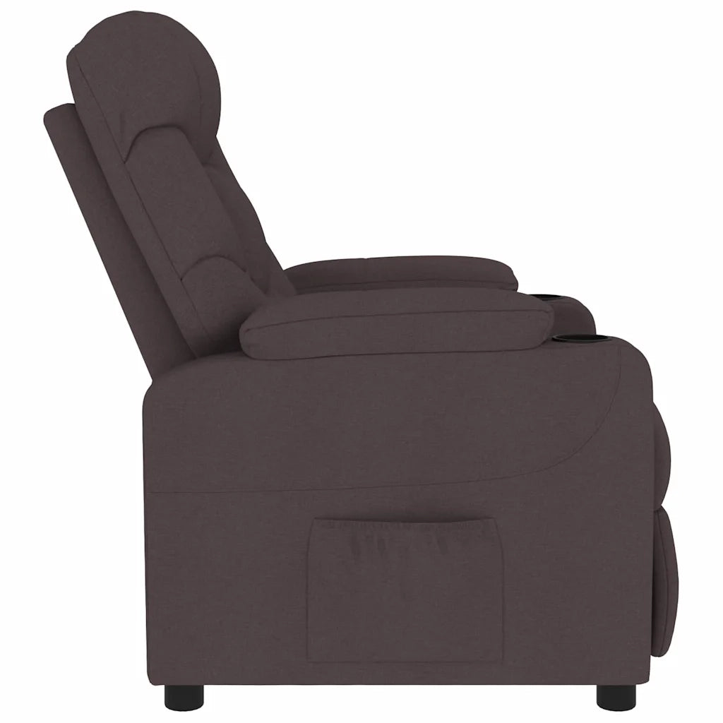 Poltrona Massaggiante Marrone Scuro in Tessuto 339097