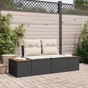 Divano da giardino Nero 184 x 62 x 85cm polyrattan 42006817