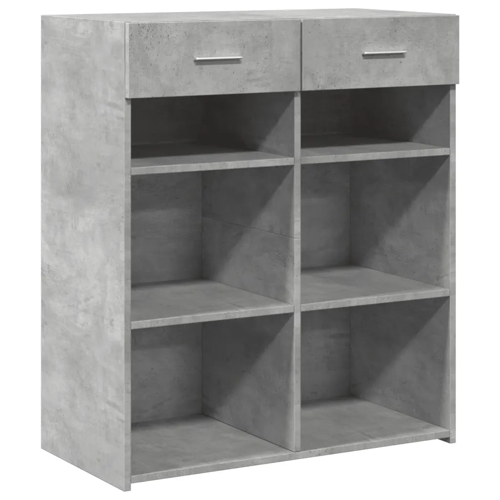 Credenza | Madia | Buffet da pranzo | Armadio da pranzo Grigio Cemento 80x42,5x93 cm in Legno Multistrato