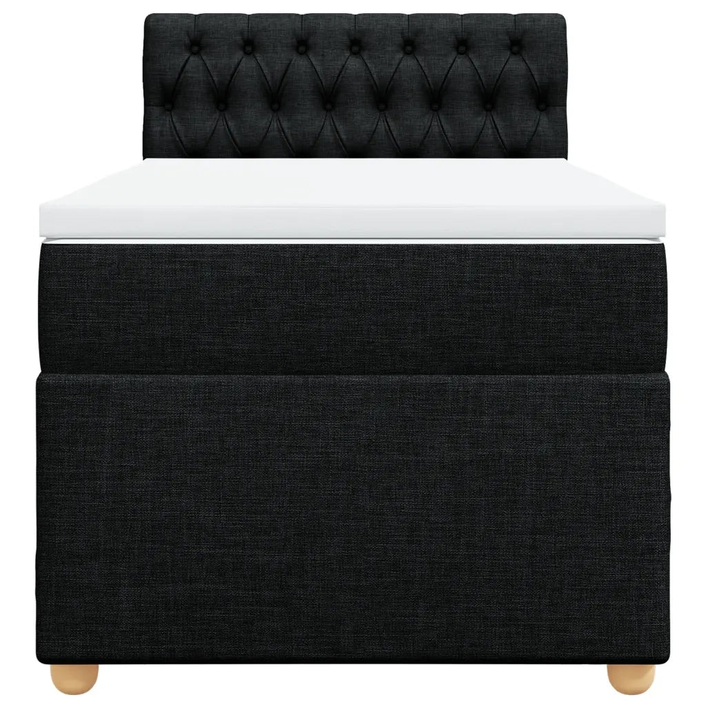 Giroletto a Molle con Materasso-Struttura Letto Nero 80x200 cm inTessuto 840940