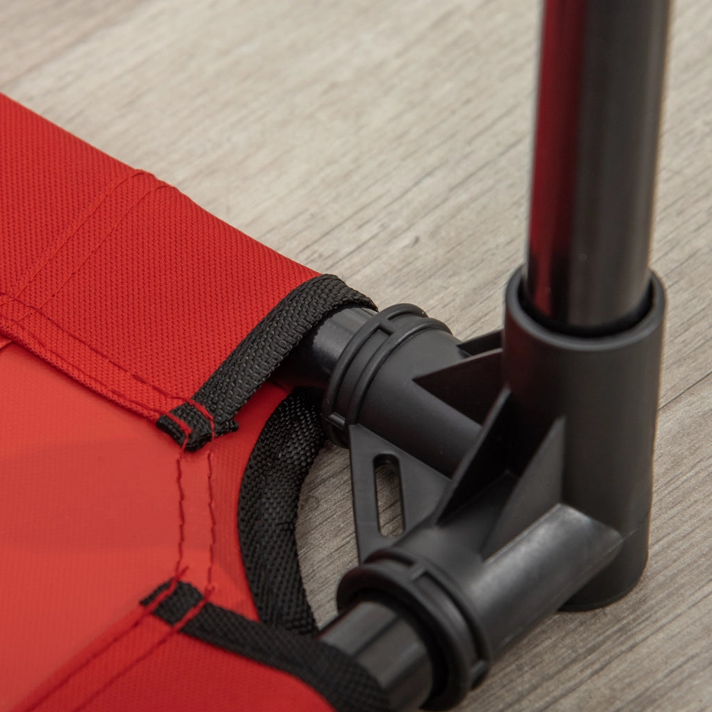 Brandina rialzata per cani e gatti ¨C Xylo ¨C tessuto oxford rosso e nero 76x61x18 cm