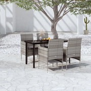 Set da Pranzo da Giardino 5 pz con Cuscini Grigio e Nero 3099289