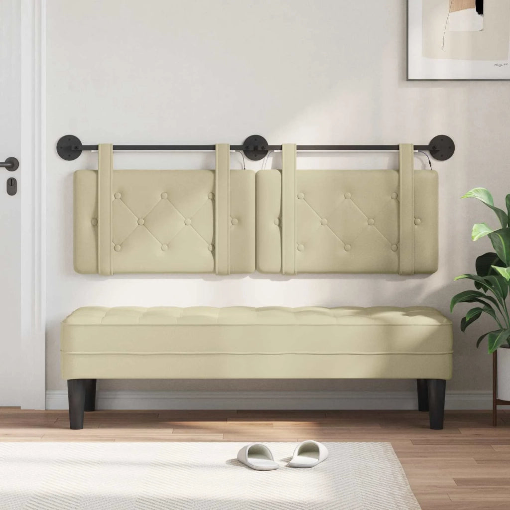 Testiera sospesa Con luce LED Crema Similpelle 3424152