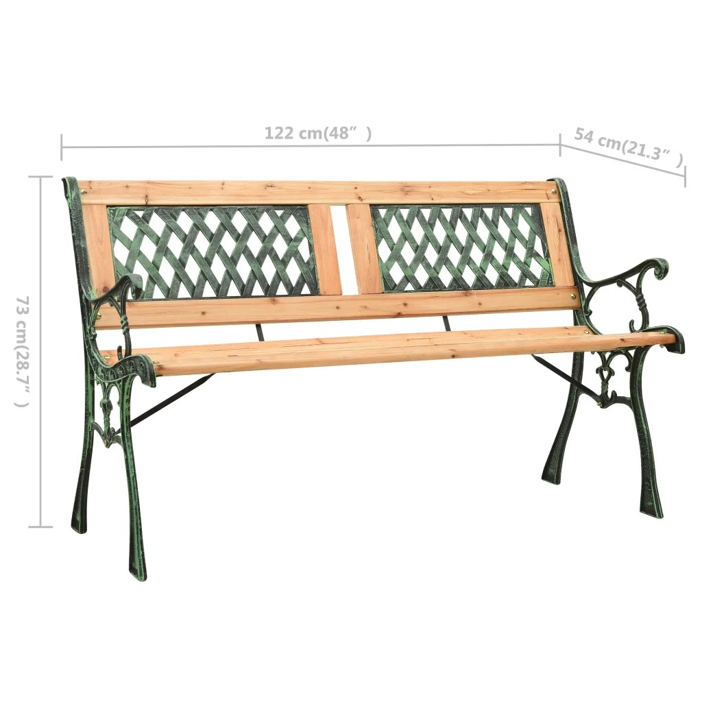 Panchina da Giardino | Panca da Giardino 122 cm in Ghisa e Legno Massello di Abete