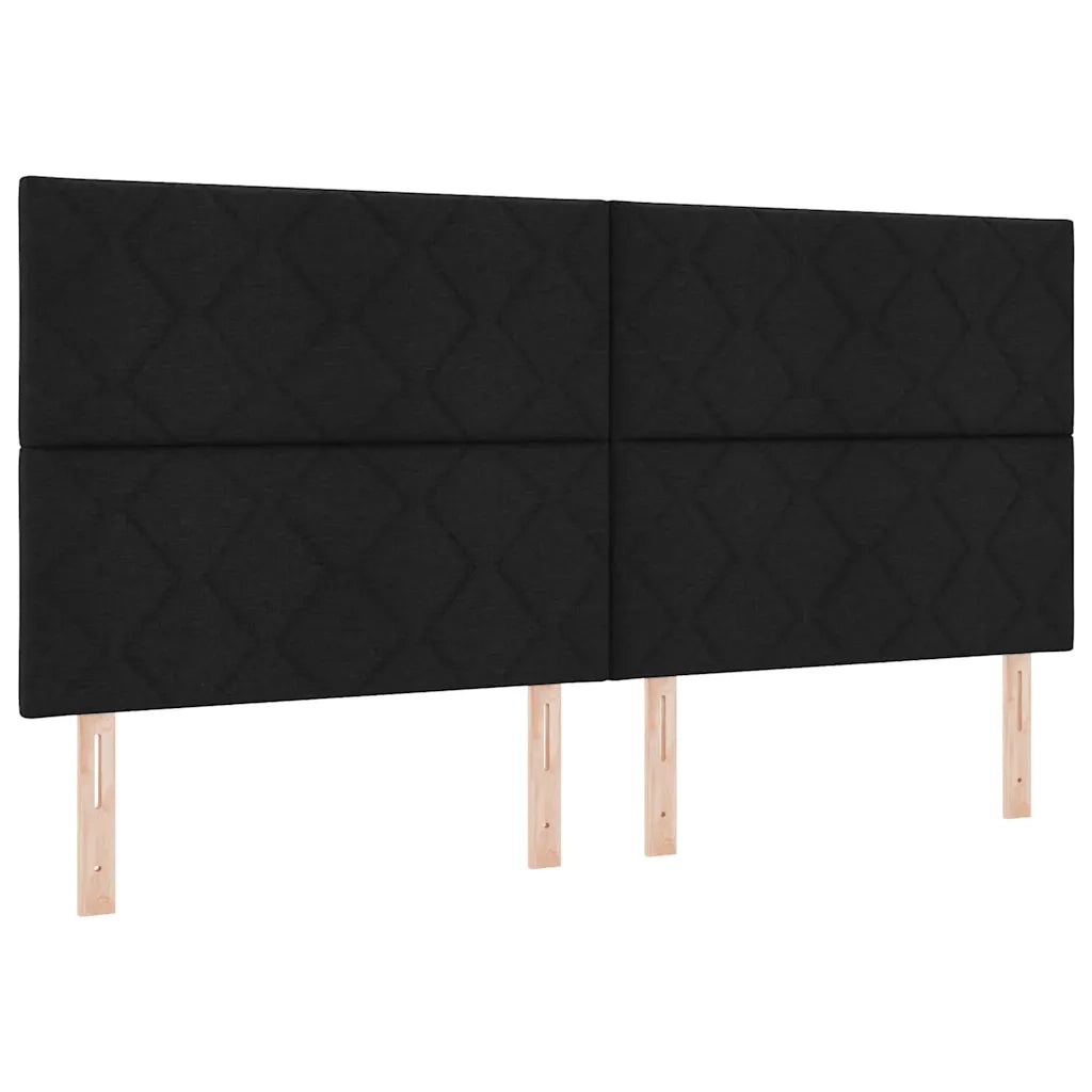 Struttura del letto con testiera Nero 200 x 200 cm Tessuto