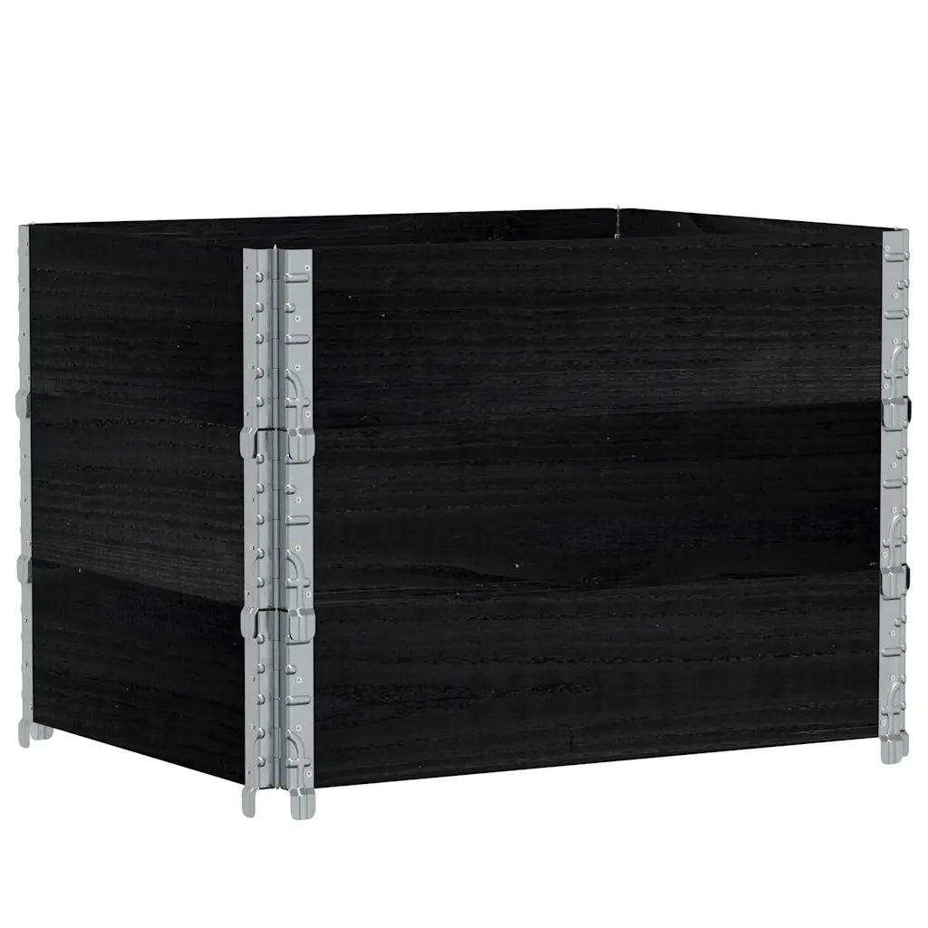 Paretali per Pallet 3 pz Neri 80x60cm in Legno Massello di Pino CFW8095580