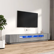 Set Mobili TV 3 pz con Luci LED-Set di 3 Credenza per TV Grigio Sonoma Legno Multistrato 158325