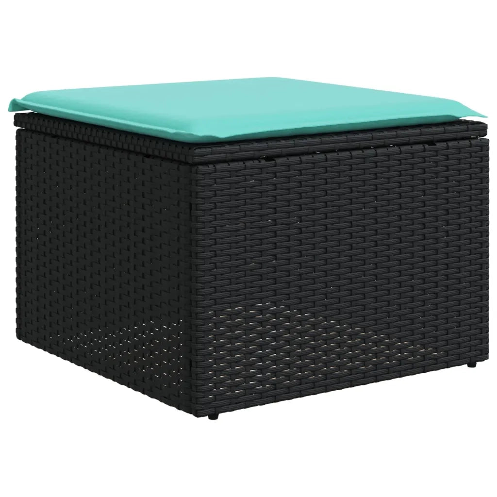 Set Divano da Giardino 6 pz con Cuscini Nero in Polyrattan 3227016