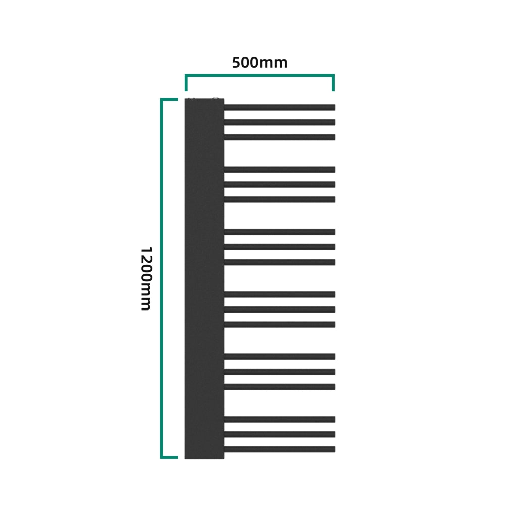 Scalda Asciugamani da Parete Kviteseid ad Acqua Calda 120 x 50 cm Nero [neu.haus]