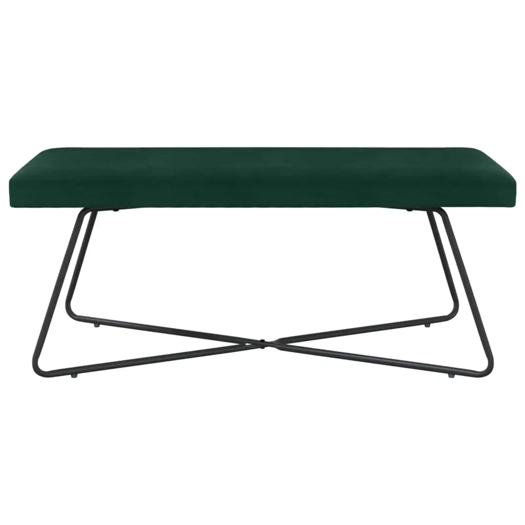 panchina Tinta unita Verde Scuro 110 x 40 x 45 cm Velluto 42038345