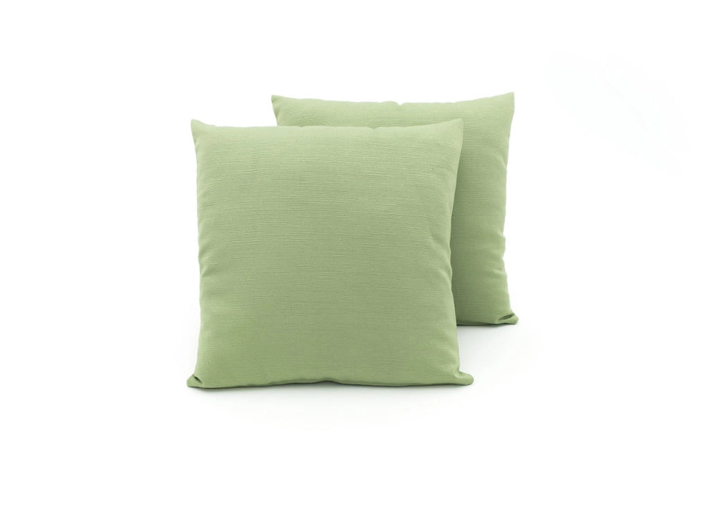 Coppia Cuscini Arredo Imbottiti Tessuto Ottoman In Tinta Unita Colore Verde 40 - 50x50 - Verde 40