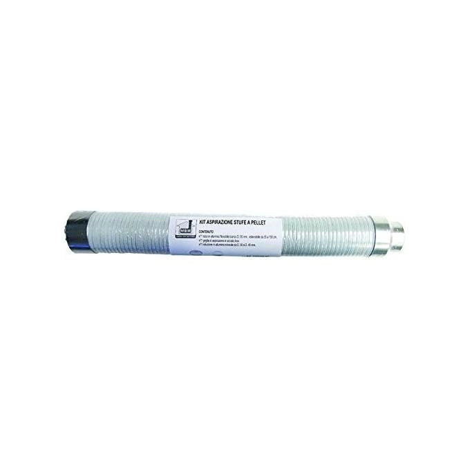 MBM PPKITASP Kit Aspirazione Stufe a Pellet Tubo Flessibile DN 50 mm Griglia Inox Riduzione 50-40 mm 45-150 cm colore Bianco