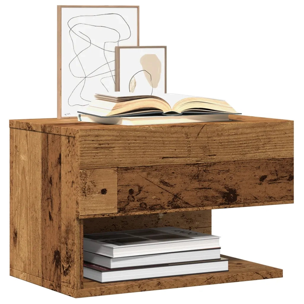 Comodini da Parete 2pz Legno Antico 856821