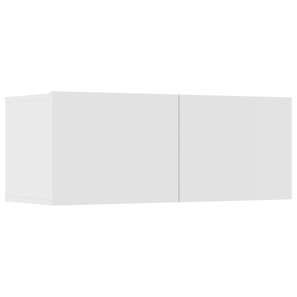 Set Mobili Porta TV 8pz | Armadietto TV | Mobile Porta TV Bianco in Legno Multistrato