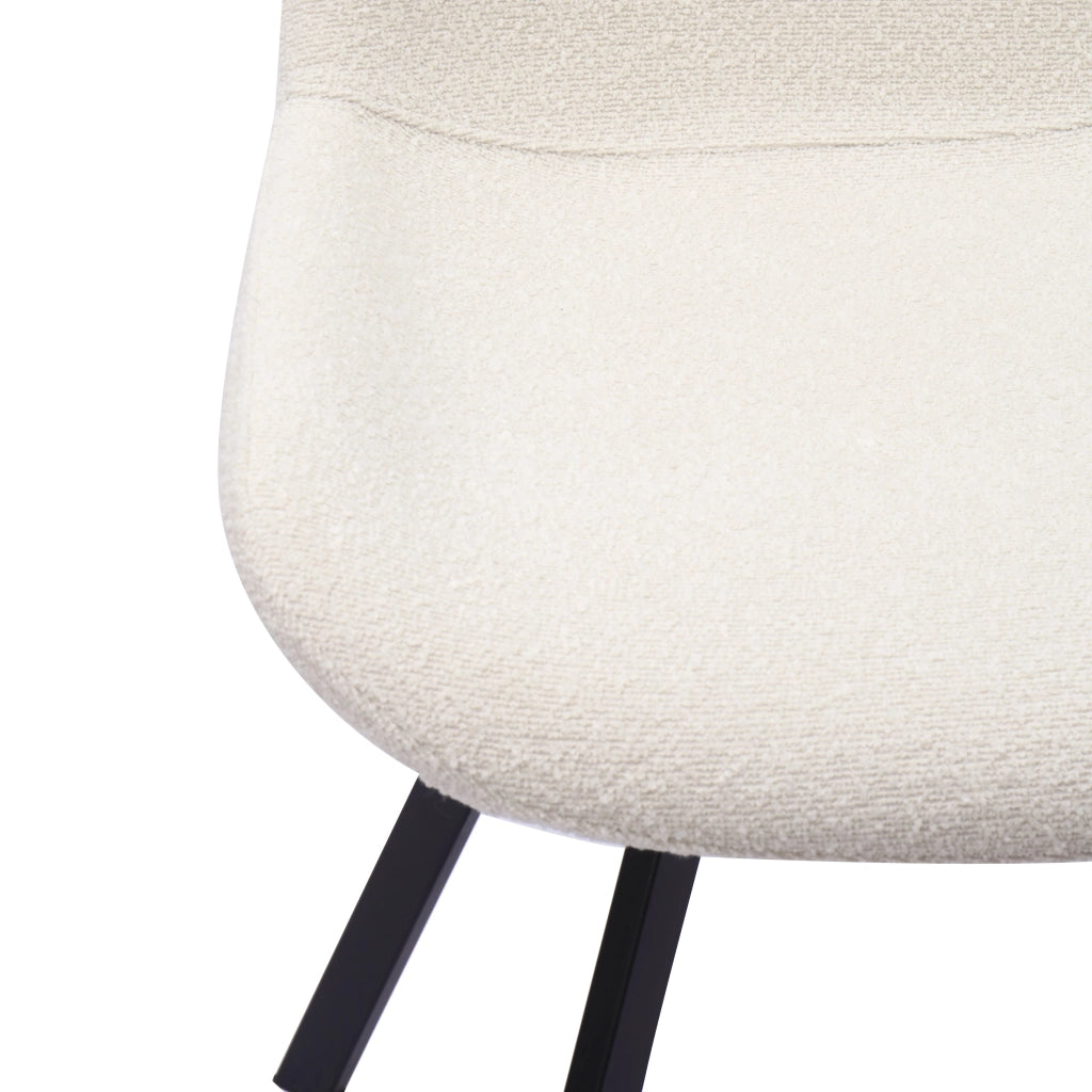 Sedia da pranzo girevole 360° in tessuto con gambe in metallo bianco 61 × 61 × 54,4 cm