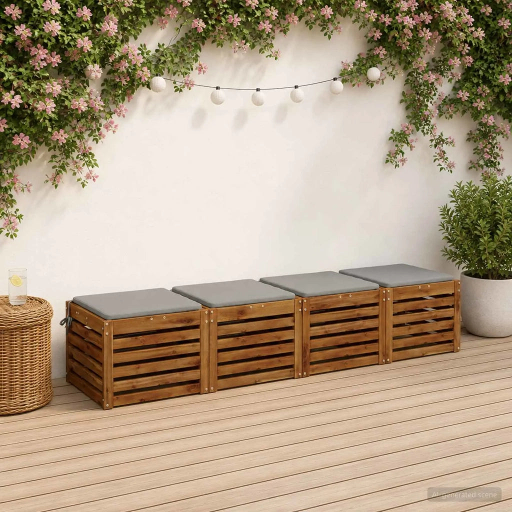Cuscini per Sedia in 4 Pezzi SOEST 4 pz 100% Poliestere Grigio 944430