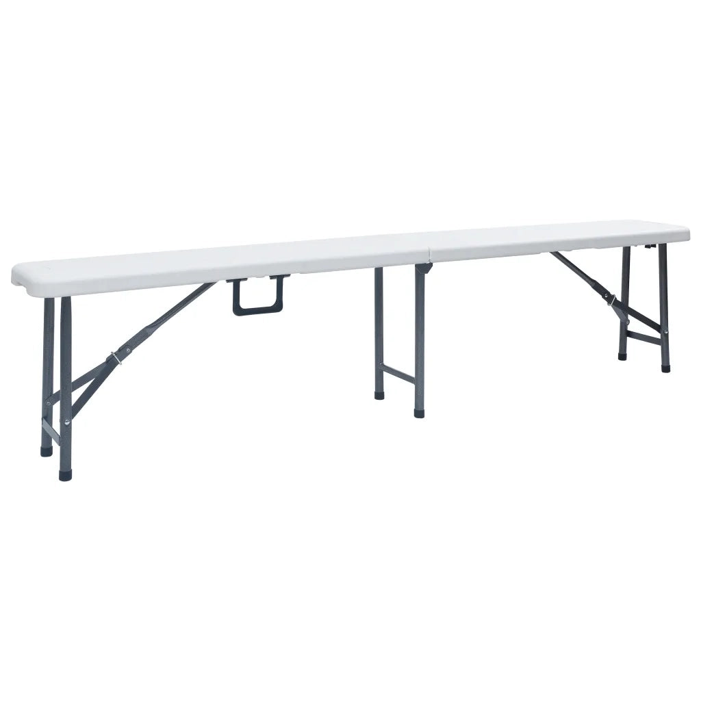 Panchine da Giardino Pieghevoli 2 pz 180 cm in HDPE Bianche 48830