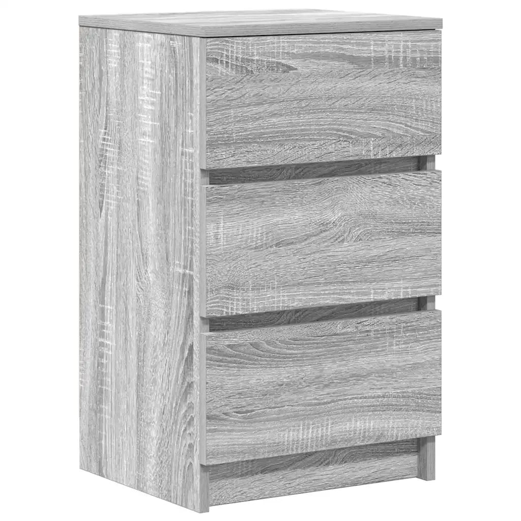 Comodini con 3 Cassetti 2 pz Grigio Sonoma 39x35x65 cm