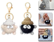 Portachiavi con pennellino - Borsa da birra Kawaii - Decorazione Pom Pom - Portafoglio per bambina - Regalo di Natale.