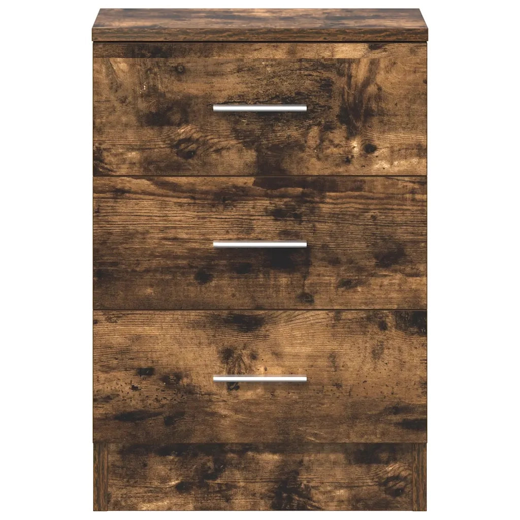 Comodini 2 pz-Set di 2 Tavolino da notte Rovere Fumo 38x35x56 cm in Legno Multistrato