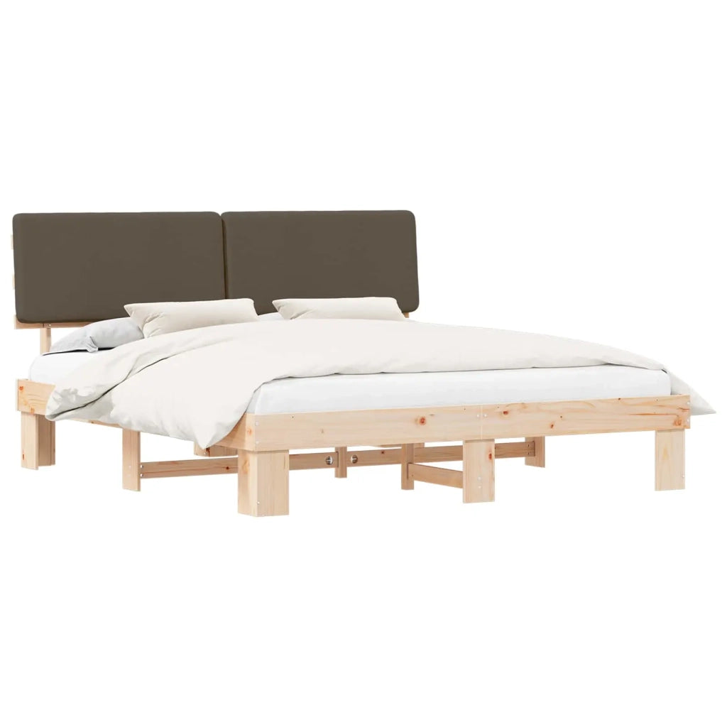 Letto con Testiera Rivestita Talpa 200 x 200 cm Pino massello