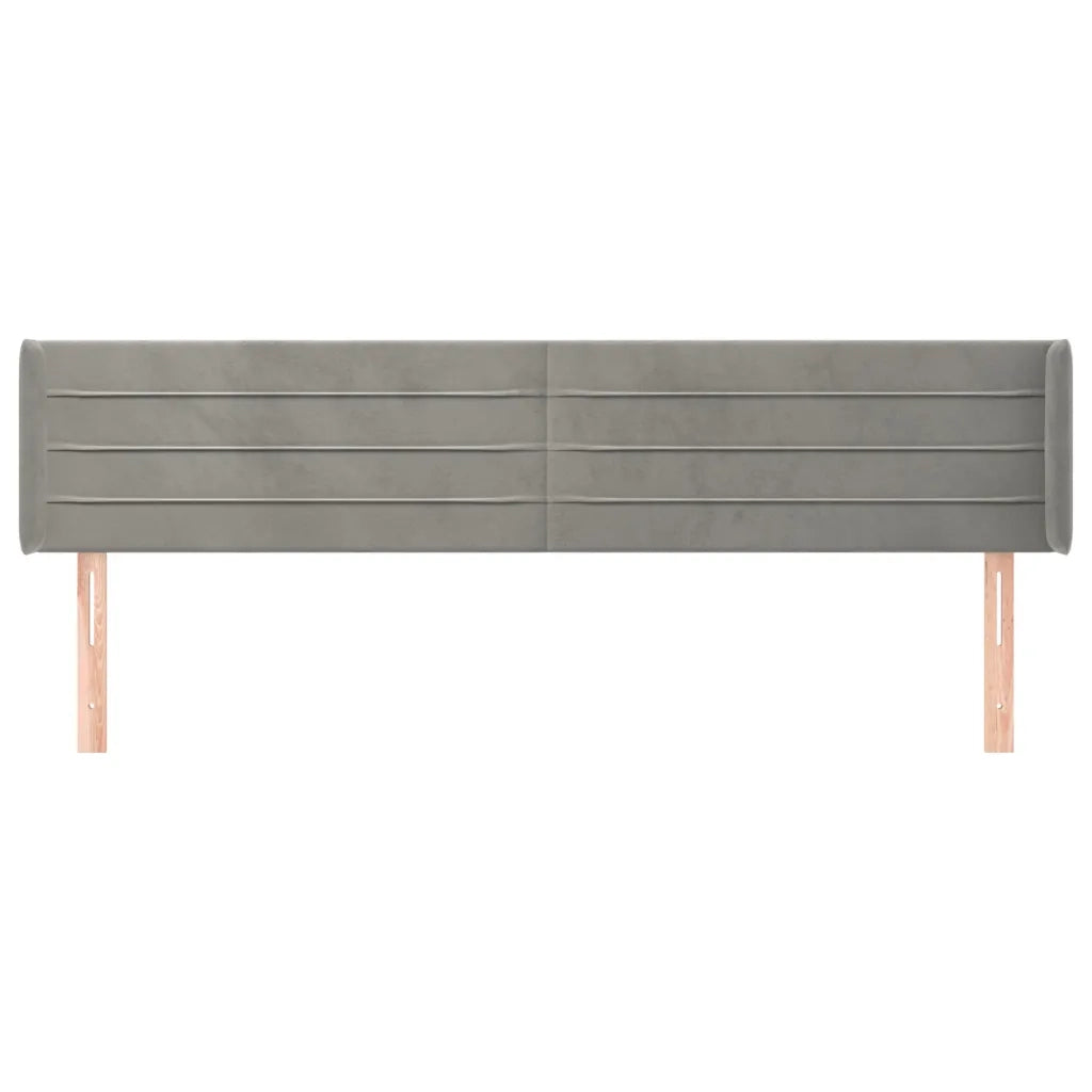 Testiera ad Orecchio Grigio Chiaro 183x16x78/88 cm in Velluto 3118968