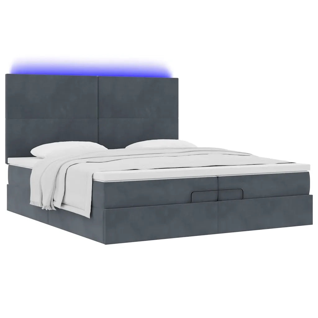 Struttura Letto Pouf con Materassi 200x200 cm Velluto 3314271