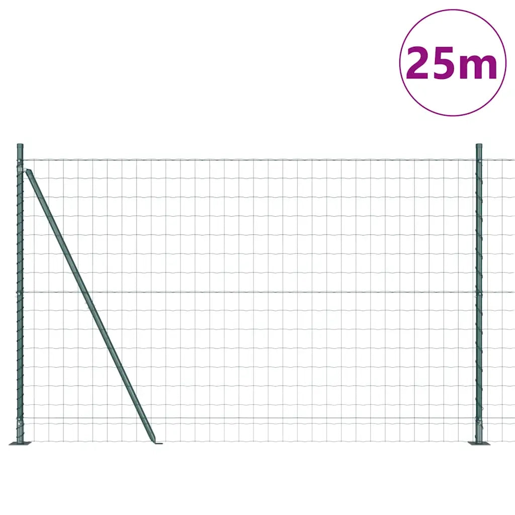 Recinzione con Posto Verde 1,2 x 25 m Acciaio e PVC