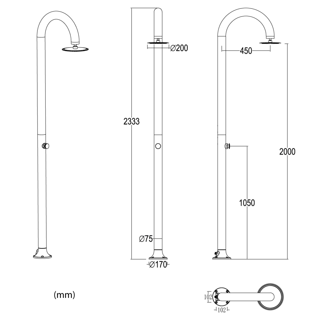 Sined Luna Timer Nera Doccia In Alluminio Doppio Attacco Acqua Fredda Laterale o Inferiore Doccia Acqua Fredda Temporizzata Con Soffione e Miscelatore Tondo Nero Grande Risparmio Acqua