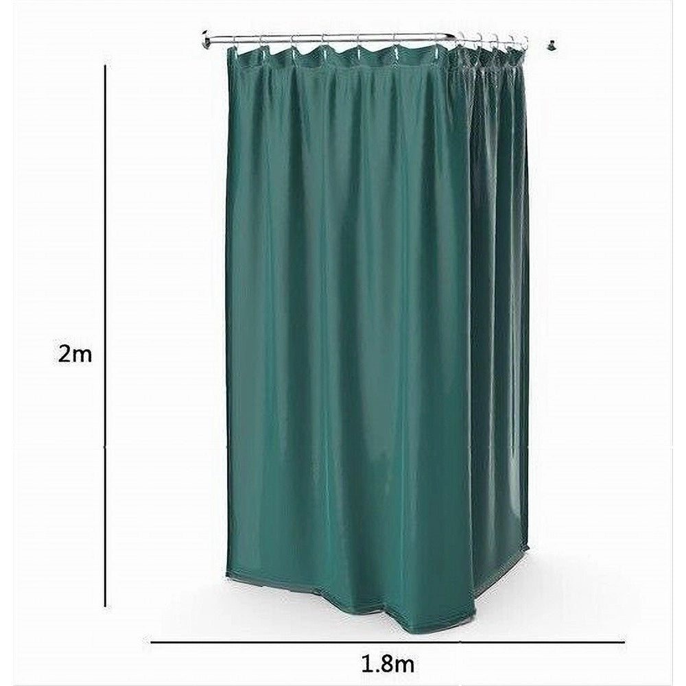 Trade Shop - Tenda Doccia Antimuffa Impermeabile 180x200cm Con Anelli Bagno Verde Scuro 69974 -
