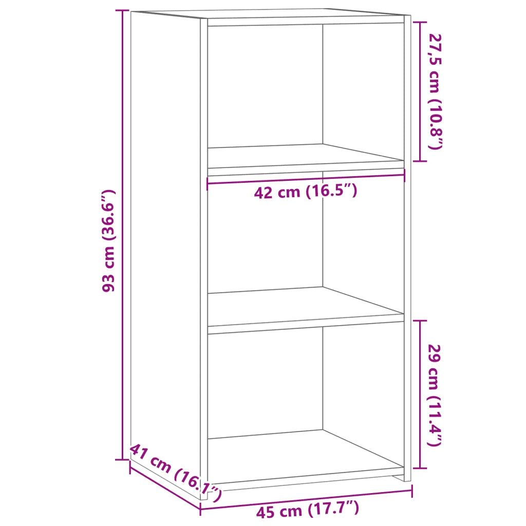 Credenza Rovere Marrone 45x41x93 cm in Legno Multistrato 846361