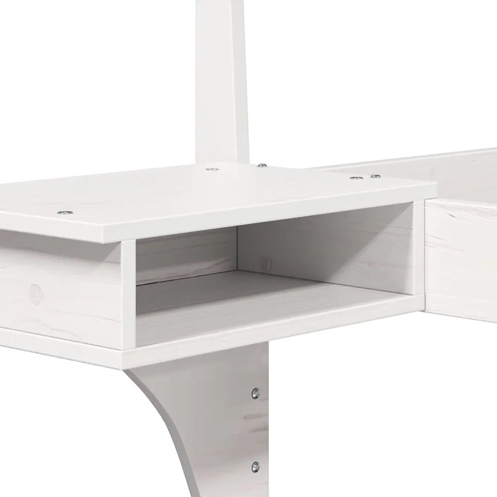 Struttura del letto-Giroletto-Rete del Letto Bianco 160 x 200 cm Pino massello 494116