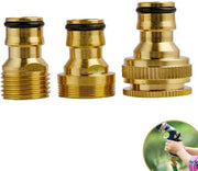Adattatore per tubi da giardino - Connettore universale - Ideale per rubinetti cucina e giardino - Adattatore tubo in ottone - Adatto per diverse misure - 3 pezzi