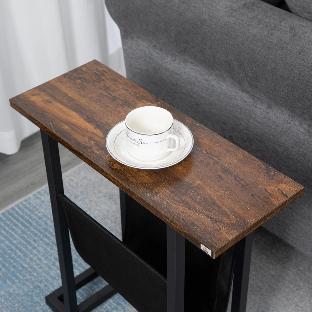 Tavolino da notte design moderno ¨C Minimal ¨C nero scuro, acciaio, 49x19x55 cm