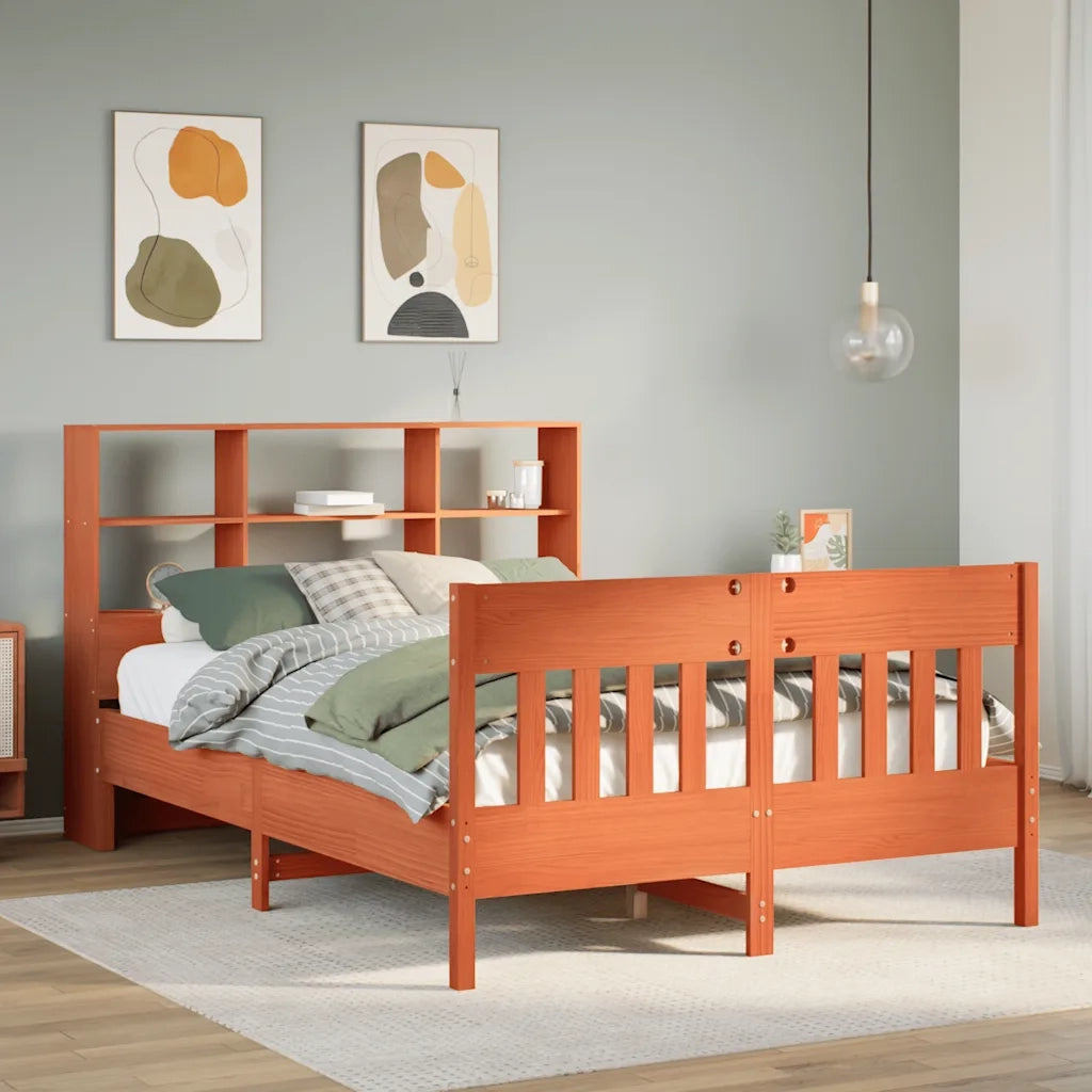 Giroletto senza Materasso-Struttura Letto Marrone Cera 160x200 cm Legno di Pino 971767