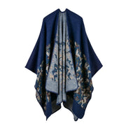 Sciarpa spessa da donna in cashmere mimetico con spacco