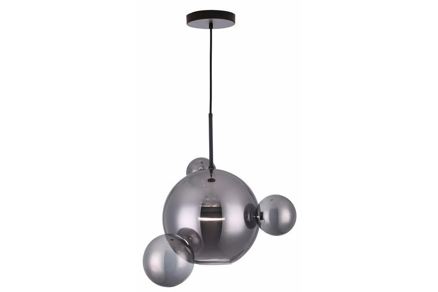 Lampada sospensione Reality Multiverse nera 4 sfere fumé LED 10W