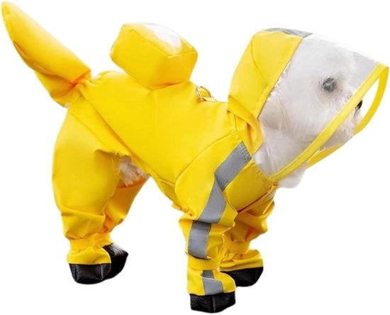 Kit di protezione impermeabile per cani piccoli - Copertura completa - Riflettente - XL Giallo