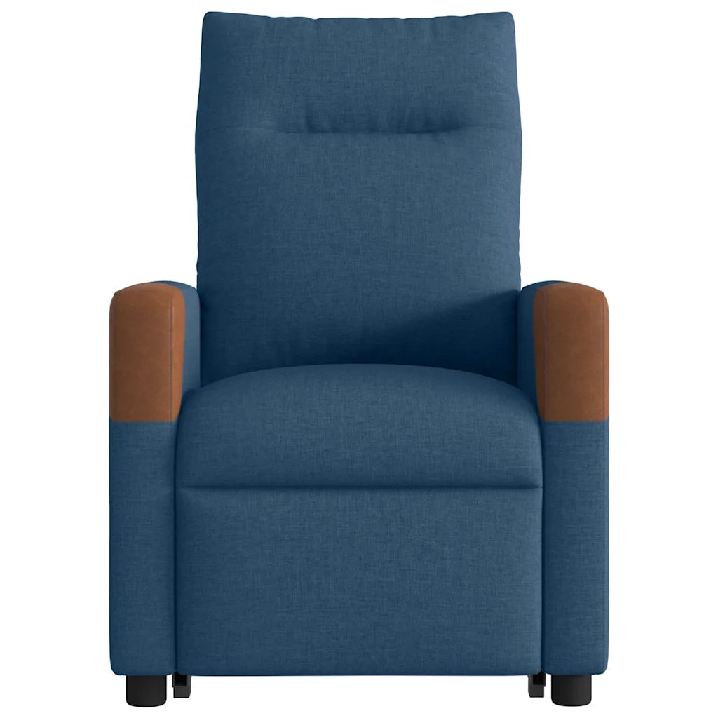 Poltrona | Sedia Relax Alzapersona Reclinabile Blu in Tessuto