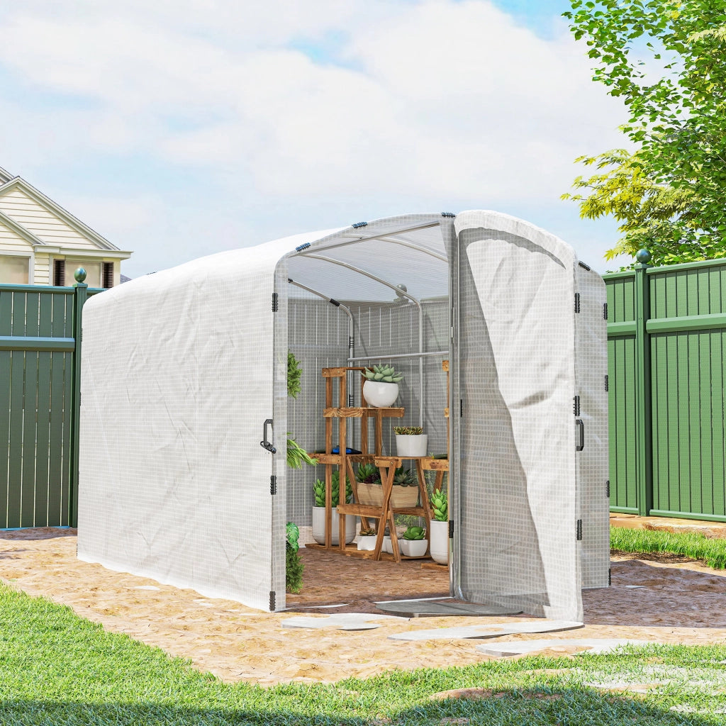 Serra tunnel da giardino 6m2 ¨C Xylo ¨C 300x200x195cm PE 220g/m2 bianco con porta