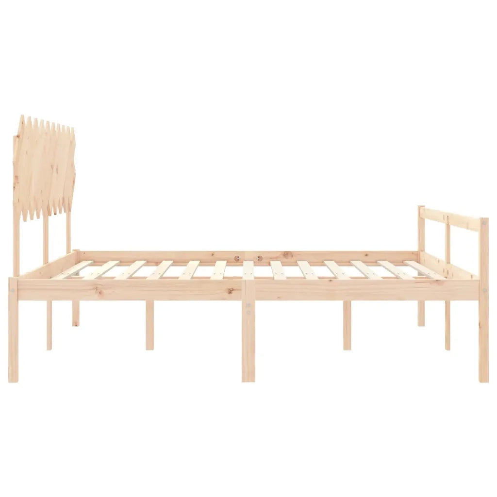 Letto matrimoniale | Letto per adulti | Letto per Anziani con Testiera 200x200 cm in Legno Massello